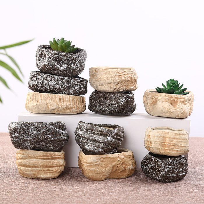 Mini Stone Essence Ceramic Succulent Planter