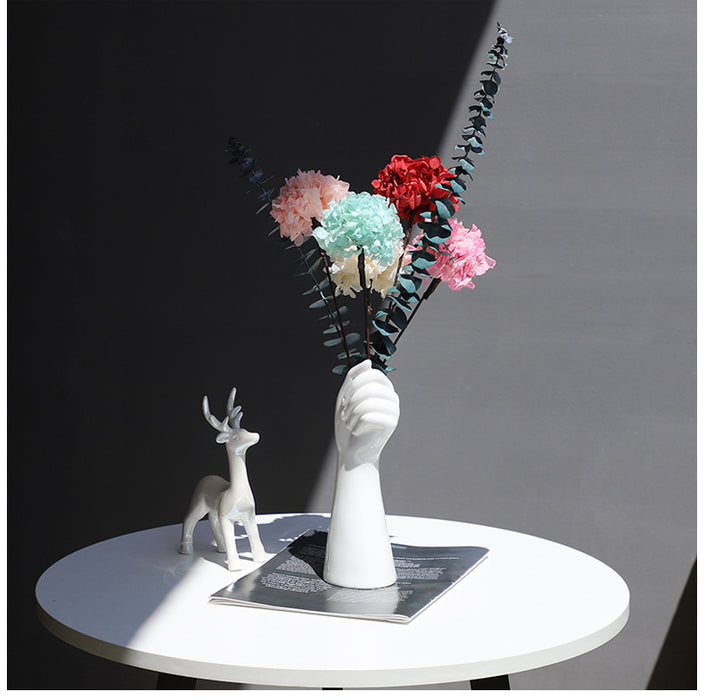 Renaissance-Inspired Ceramic Hand Vase