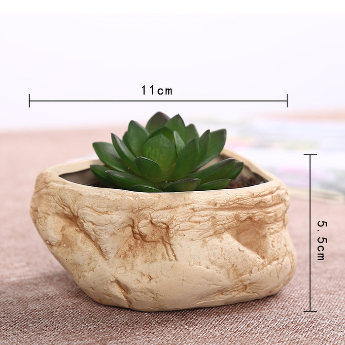 Mini Stone Essence Ceramic Succulent Planter