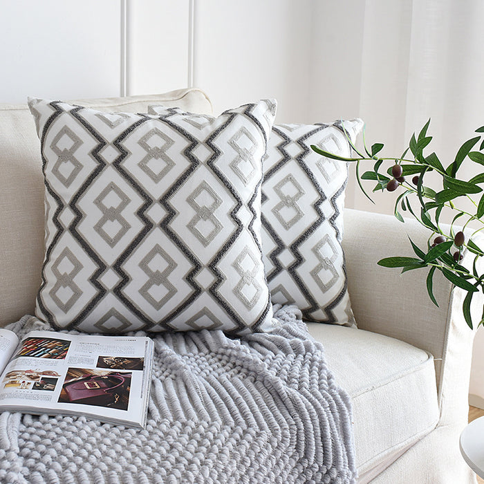 Geometric Embroidered Pillowcases