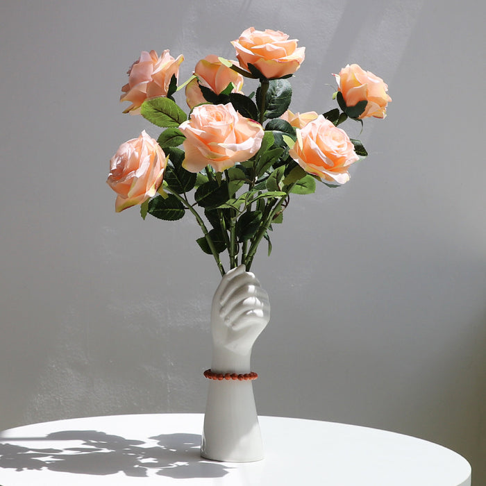 Renaissance-Inspired Ceramic Hand Vase