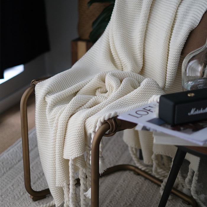 Knitted Tassel Throws