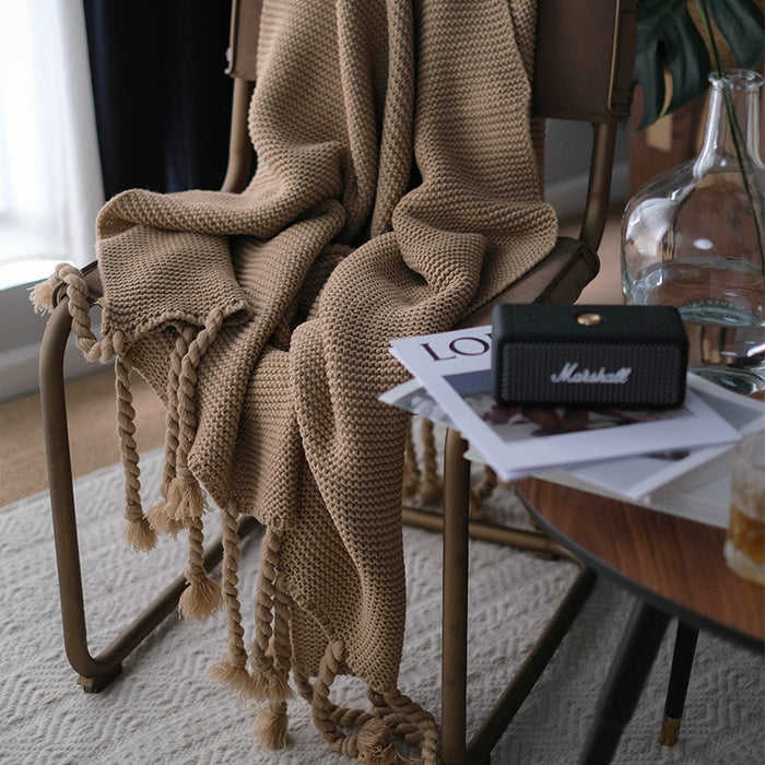 Knitted Tassel Throws